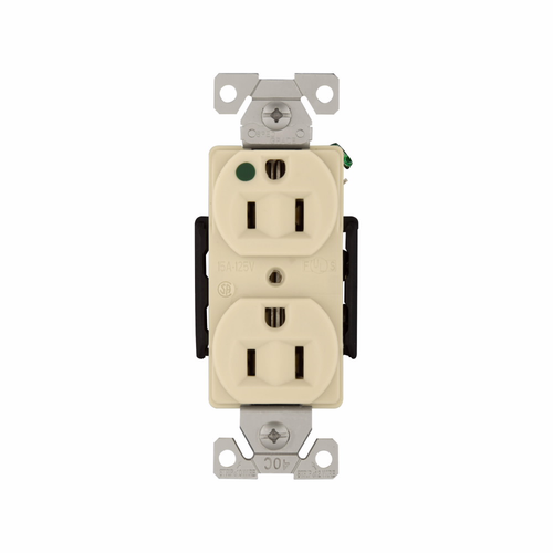Eaton Arrow Hart Extra Heavy-Duty Hospital Grade Duplex Receptacle, 15A/125V, Ivory