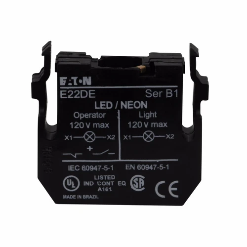 Eaton E22 LED Light Unit for Illuminated Pushbuttons, Non-Metallic Heavy-Duty, Bayonet Base