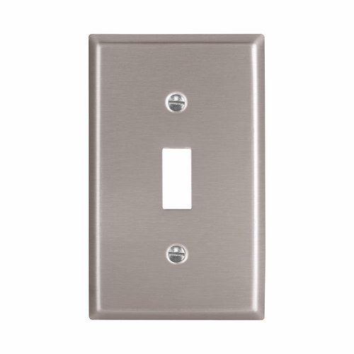 Eaton Toggle Wallplate, Stainless Steel, Single-Gang