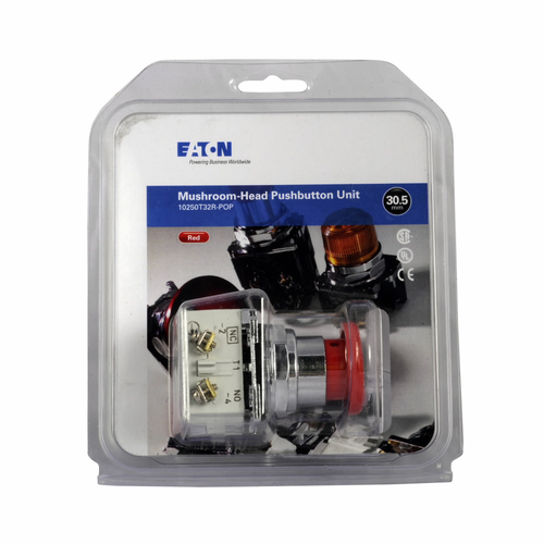 Eaton 10250T Mushroom Pushbutton, Red, NEMA 12