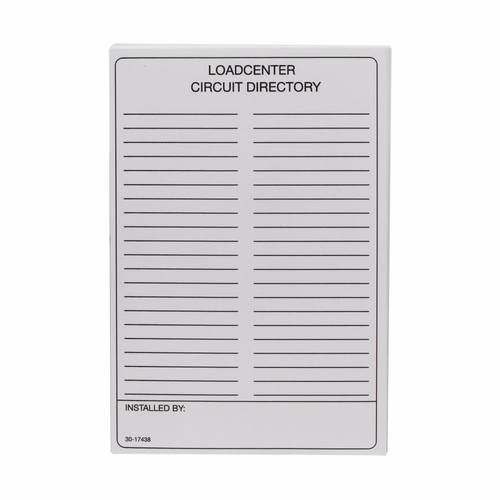 Eaton CH Circuit Directory Label, Adhesive-Backed