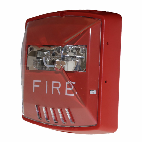 Eaton Wheelock Exceder Wall-Mount Xenon Strobe, Red FIRE Lens, Clear Lens