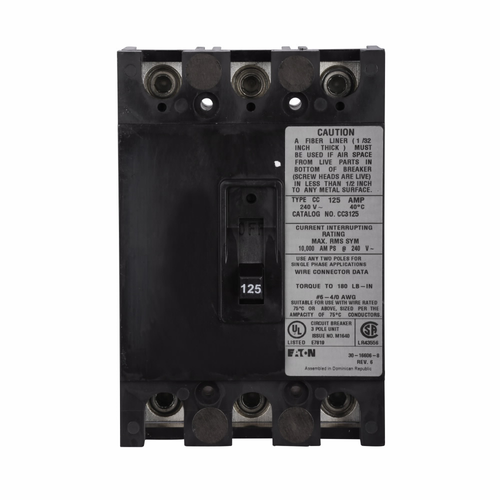 Eaton BR Main Breaker Kit, 225A Three-Pole Molded Case Circuit Breaker, 120/240V
