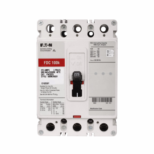 Eaton Series C F-Frame FDC Molded Case Circuit Breaker, Fixed Trip