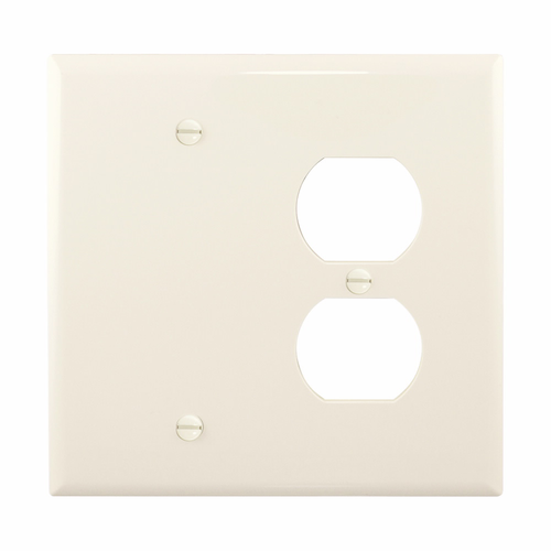 Eaton Polycarbonate Combination Wallplate, Duplex Receptacle/Blank