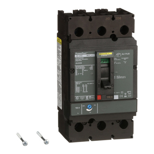 Square D PowerPacT J 3-Pole Thermal Magnetic Circuit Breaker, 600VAC, 18kA