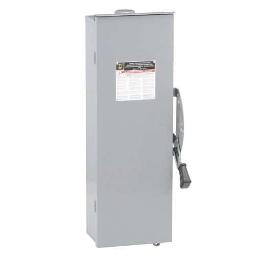 Square D Double Throw Safety Switch, Non-Fusible, 100A, Type R, NEMA 3