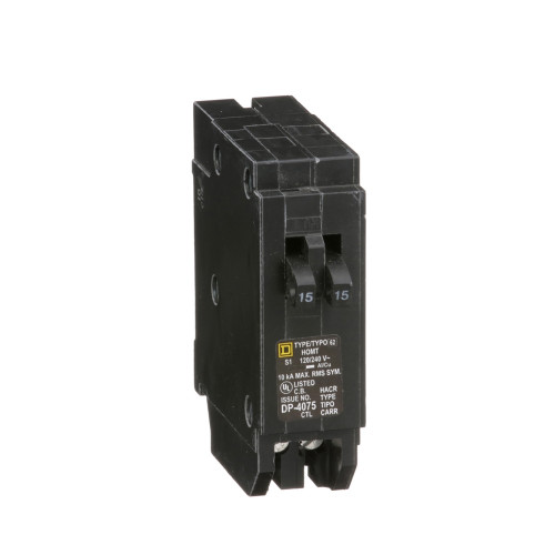 Square D Homeline Quad Tandem Circuit Breaker, 120/240VAC, 10kA AIC