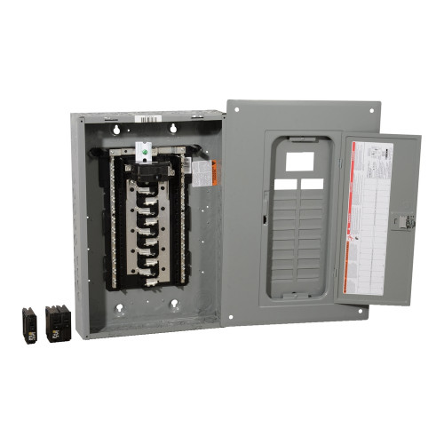Square D Homeline 20-Space 40-Circuit 100A Convertible Main Breaker Load Center