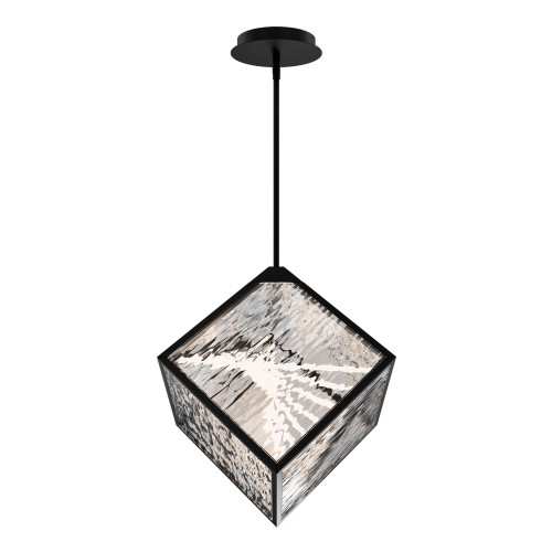 WAC Lighting 43517-BK Dyce LED Pendant, Aluminum with Ripple Glass