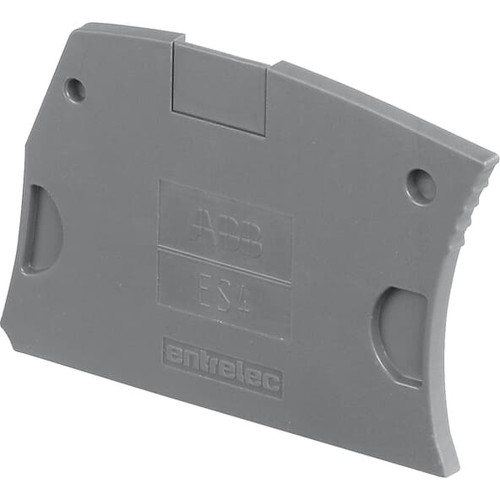 ABB ES4-T3 Polyamide Terminal Block End Section, Dark Grey (1SNK Series)