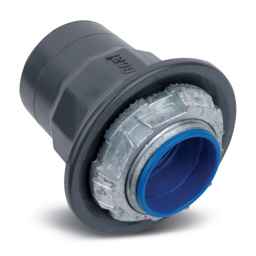 Ocal PVC-Coated Zinc Hub Connector, Insulated Throat, Dark Gray