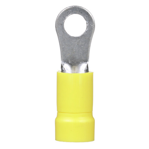 Pan-Term® PV10-8R-L Ring Terminal, Yellow, Vinyl, 10-12 AWG, PK50