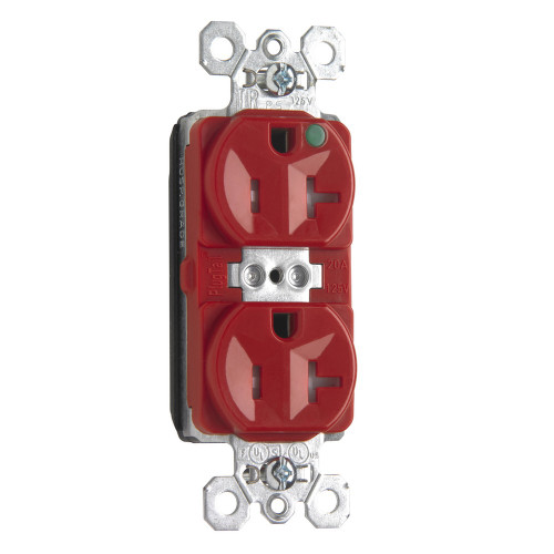 Pass & Seymour PlugTail Hospital-Grade Tamper-Resistant Duplex Receptacle, 20A 125V