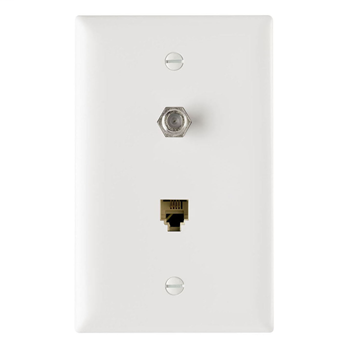 Pass & Seymour TPTELTV Decorator Combination Coax/RJ11 Communication Jack