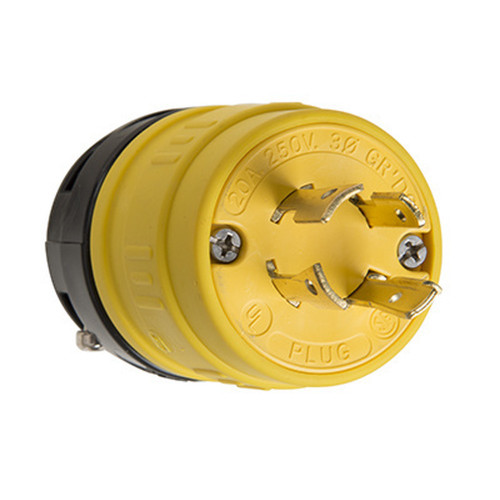 Pass & Seymour 267 Series Rubber Dust-Tight Locking Plug, Yellow