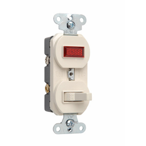 Pass & Seymour Single-Pole Combination Switch and Pilot Light, 15A
