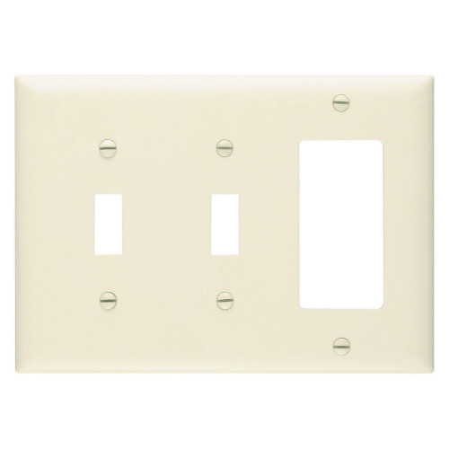 Pass & Seymour Three-Gang 2-Toggle/1-Decorator Combination Wallplate, Nylon
