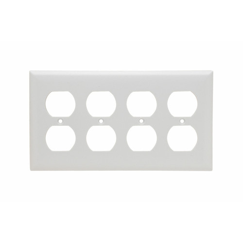 Pass & Seymour SP Series 4-Gang Thermoset Duplex Receptacle Wall Plate, White