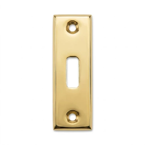 Arrow 380 Deadbolt Strike Plate, N Series, 3-1/2" x 1-1/8", Bright Brass Replacement Part
