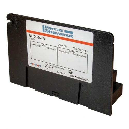 Mersen Open-Style Power Distribution Block, UL 1953 1000V Tin-Plated Copper