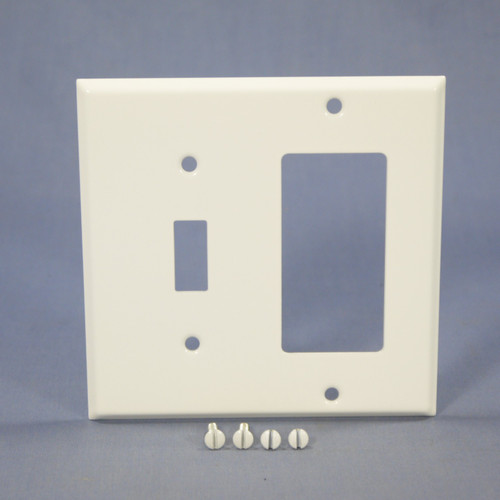 Mulberry 86432 Painted Steel 2-Gang Toggle Switch/GFI Receptacle Combination Wallplate