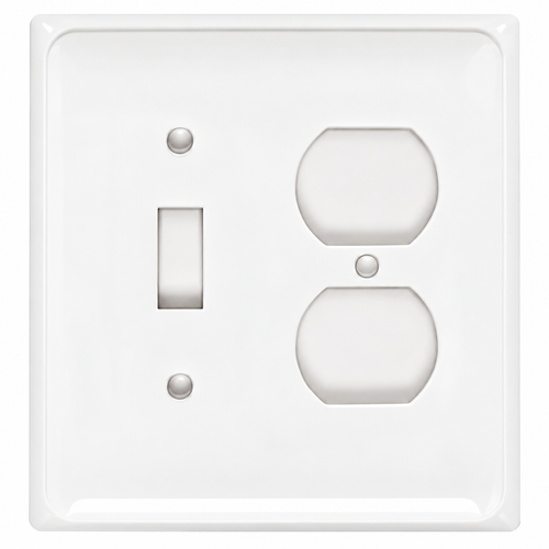Mulberry 76532 765 Series Cold Rolled Steel 2-Gang Combination Wallplate, White