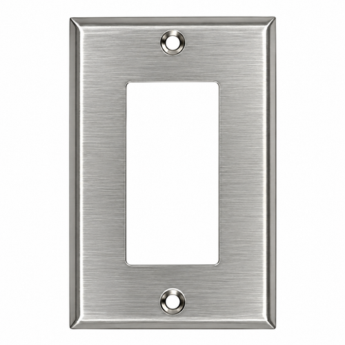 Mulberry 97401 9740 Series 1-Gang GFI Block Wallplate for Duplex/GFI Receptacles, Stainless Steel