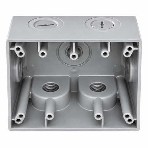 Mulberry 30598 Powder-Coated Die-Cast Aluminum 2-Gang Weatherproof Outlet Box