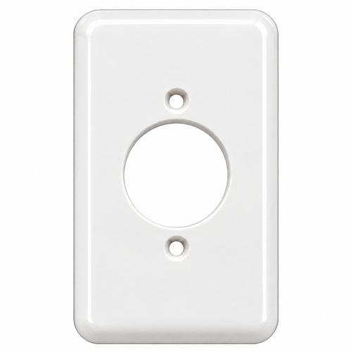 Mulberry 76111 Steel Princess-Size 1-Gang Single Receptacle Wallplate, White