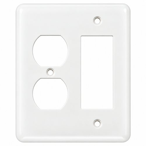 Mulberry 76672 Cold Rolled Steel Princess/Maxi GFI Surge 2-Gang Combination Wallplate