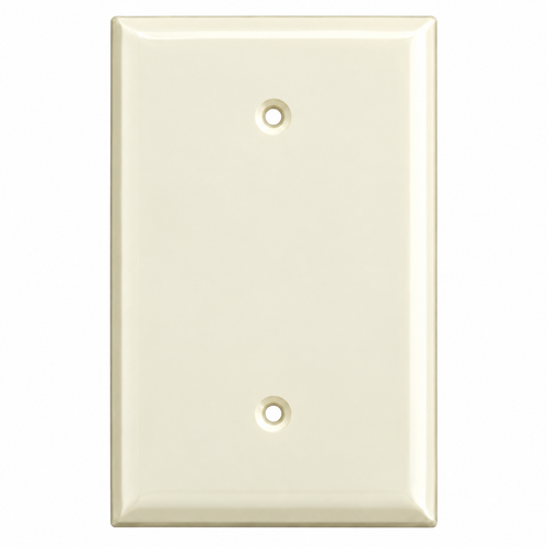Mulberry 84151 Box Mount Cold Rolled Steel 1-Gang Blank Wallplate, Ivory