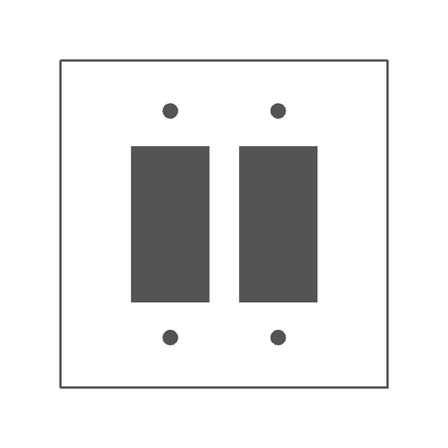 Mulberry 86835 Steel Jumbo/Oversize GFI Surge 2-Gang Combination Wallplate 2-Block Duplex/