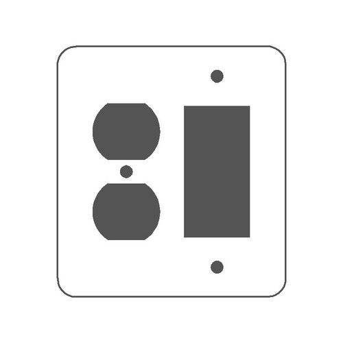 Mulberry 97672 430 Stainless Steel Standard Size GFI Surge 2-Gang Combination Wallplate 1-