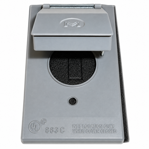 Mulberry 30509T08 30509 1-Gang Weatherproof Self-Closing Cover, Powder-Coated Die-Cast Zinc