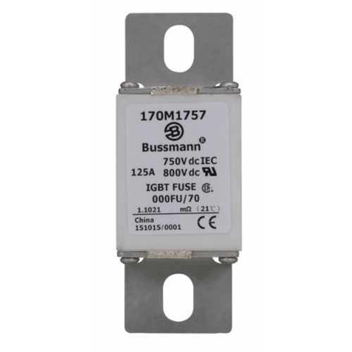 Bussmann 170M1757 High-Speed Square Body Fuse, 690V 125A Class aR