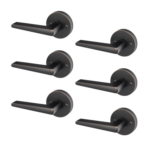 Sure-Loc Basel Round Lever Set 6-Pack with Reversible Handing