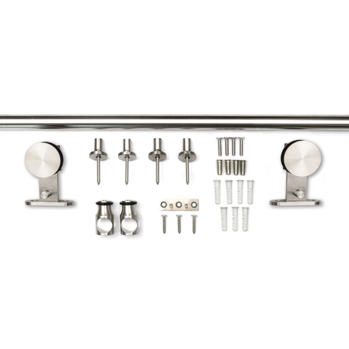 Sure-Loc Stainless Steel Barn Door Rail System 72" with Mounting Hardware Kit