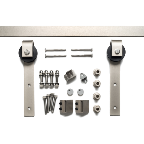 Sure-Loc Barn Door Track System with Strap Roller, 72" Stainless Steel