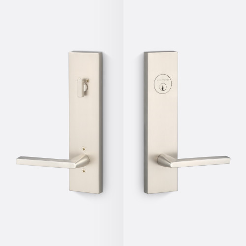 Sure-Loc Escala Square Sideplate Entry Lever Set with Deadbolt and Reversible Handing