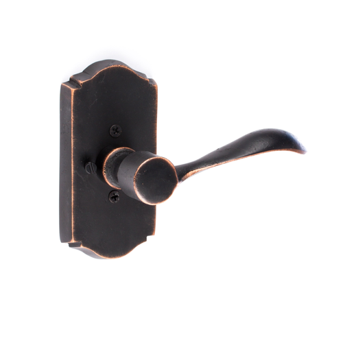 Sure-Loc Sandstone Lever, Solid Brass Tubular Leverset with Push-Pin Privacy Lock
