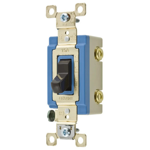 Bryant 4801 Single-Pole Spec-Grade AC Toggle Switch, 15A 277V, Brown