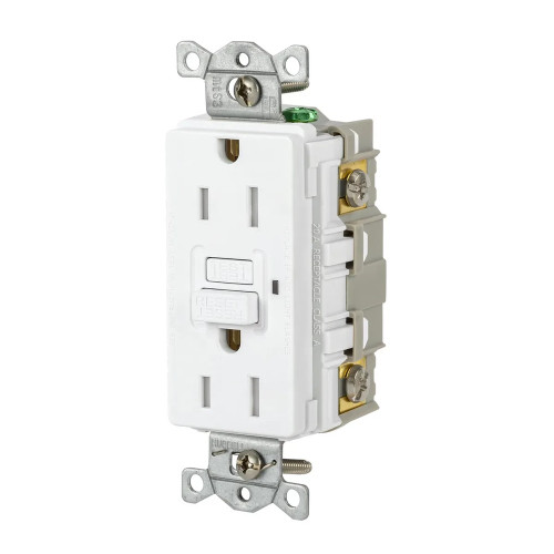 Bryant HUBGFRTRW Commercial Tamper-Resistant GFCI Receptacle, 125VAC, 15A-20A