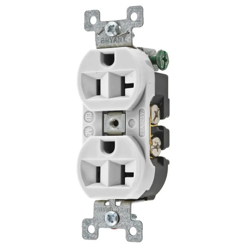 Bryant 5362B Series Heavy-Duty 20A/125V Duplex Receptacle