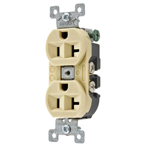 Bryant 5362BI 20A/125V Heavy-Duty Duplex Receptacle