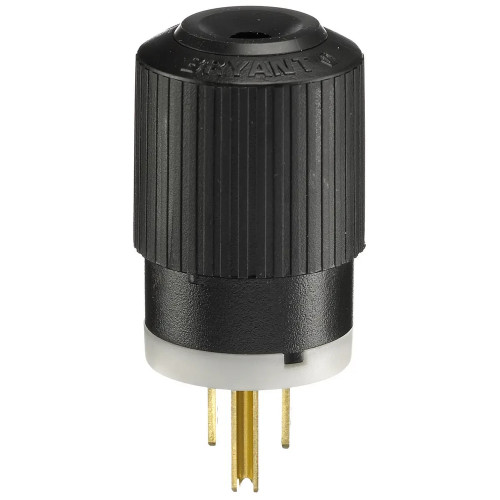 Bryant BRY-526 Industrial Grade Nylon Straight Blade Plug, Black/White