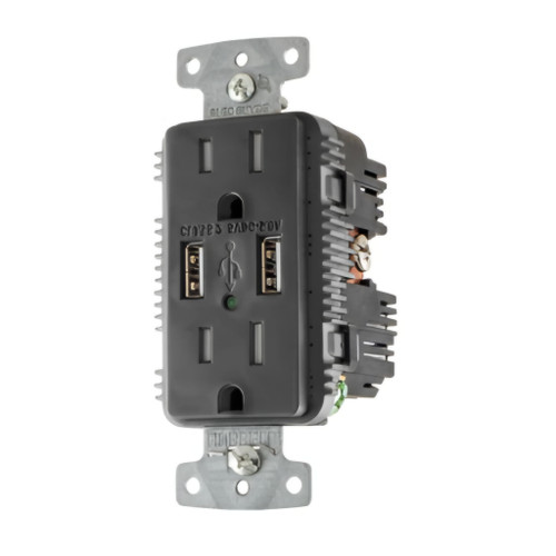 Bryant USBB15A5 Combination Duplex Receptacle with USB Type-A Charging, 15A