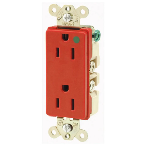 Bryant 9200 Hospital Grade NEMA 5-15R Straight Blade Receptacle, 15A-125V