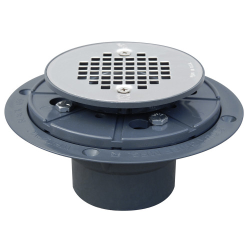 Sioux Chief 821-2P PVC Shower Pan Drain with Stainless Steel Screw-In Strainer