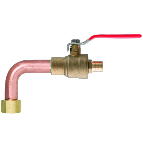 Sioux Chief 631XG02FP 2-1/2" PEX x 3/4" FIP Swivel Elbow with Full Port Ball Valve, No-Lead